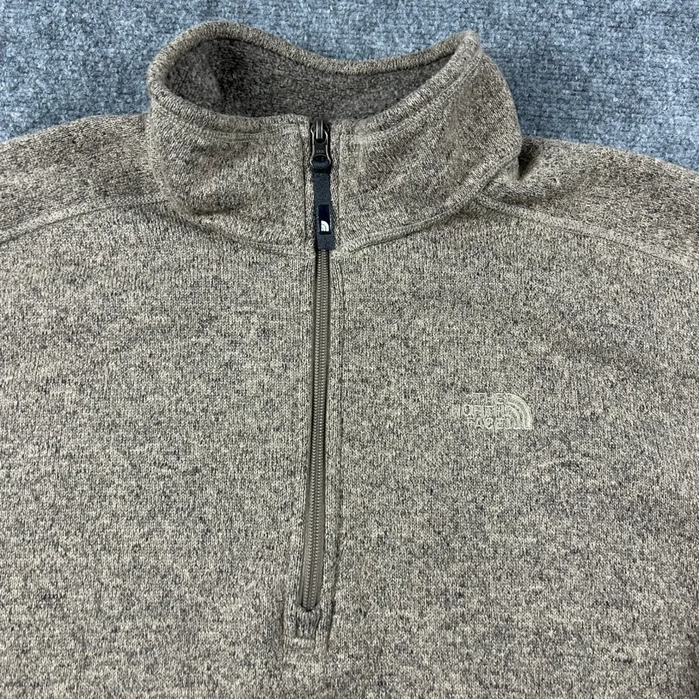 The North Face Gordon Lyons Pullover Mens XXL‎ Brown Heather Fleece Quarter Zip